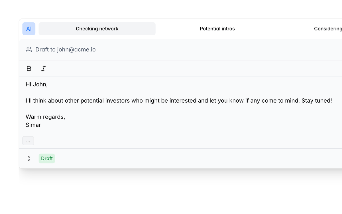 AI Email Response example